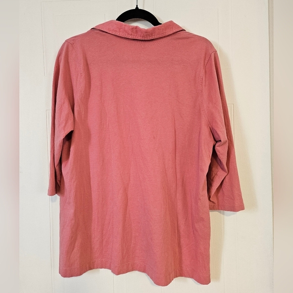 LRL RALPH LAUREN Womens 1X Plus Size Shirt Boho 3/4 Sleeves 100% Cotton - Picture 5 of 5